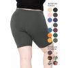 imageSTRETCH IS COMFORT Womens Plus Size Cotton Biker Shorts  Cotton  XLarge  7XCharcoal Gray