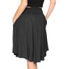 imageSTRETCH IS COMFORT Womens and Plus Size Scoop Hem Flare Mid Length Skirt with Pockets  S5XBlack