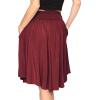 imageSTRETCH IS COMFORT Womens and Plus Size Scoop Hem Flare Mid Length Skirt with Pockets  S5XBurgundy
