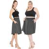 imageSTRETCH IS COMFORT Womens and Plus Size Scoop Hem Flare Mid Length Skirt with Pockets  S5XCharcoal Gray