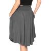 imageSTRETCH IS COMFORT Womens and Plus Size Scoop Hem Flare Mid Length Skirt with Pockets  S5XCharcoal Gray
