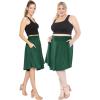 imageSTRETCH IS COMFORT Womens and Plus Size Scoop Hem Flare Mid Length Skirt with Pockets  S5XHunter Green