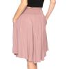 imageSTRETCH IS COMFORT Womens and Plus Size Scoop Hem Flare Mid Length Skirt with Pockets  S5XMauve