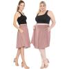 imageSTRETCH IS COMFORT Womens and Plus Size Scoop Hem Flare Mid Length Skirt with Pockets  S5XMauve
