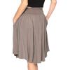 imageSTRETCH IS COMFORT Womens and Plus Size Scoop Hem Flare Mid Length Skirt with Pockets  S5XMocha