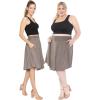 imageSTRETCH IS COMFORT Womens and Plus Size Scoop Hem Flare Mid Length Skirt with Pockets  S5XMocha