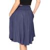 imageSTRETCH IS COMFORT Womens and Plus Size Scoop Hem Flare Mid Length Skirt with Pockets  S5XNavy Blue