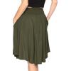 imageSTRETCH IS COMFORT Womens and Plus Size Scoop Hem Flare Mid Length Skirt with Pockets  S5XOlive Green
