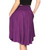 imageSTRETCH IS COMFORT Womens and Plus Size Scoop Hem Flare Mid Length Skirt with Pockets  S5XPurple