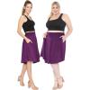 imageSTRETCH IS COMFORT Womens and Plus Size Scoop Hem Flare Mid Length Skirt with Pockets  S5XPurple