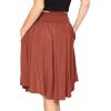 imageSTRETCH IS COMFORT Womens and Plus Size Scoop Hem Flare Mid Length Skirt with Pockets  S5XRust