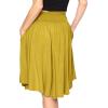 imageSTRETCH IS COMFORT Womens and Plus Size Scoop Hem Flare Mid Length Skirt with Pockets  S5XTea Leaf