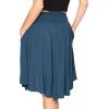 imageSTRETCH IS COMFORT Womens and Plus Size Scoop Hem Flare Mid Length Skirt with Pockets  S5XTeal