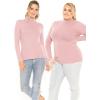 imageWomens Mock Turtle Neck Top Light Mauve 2X