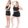 imageWomens and Plus Oh So Soft VNotch Shorts  Small  3XBlack