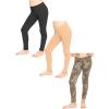 imageSTRETCH IS COMFORT Girls Cotton Footless Leggings Set of 3 Pieces  Stretchy  Size 214Black  Beige  Brown Cheetah
