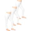 imageSTRETCH IS COMFORT Girls Cotton Footless Leggings Set of 3 Pieces  Stretchy  Size 214White