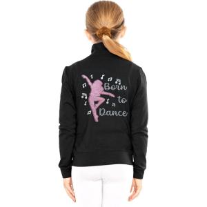 imageSTRETCH IS COMFORT Glitter  Live Love Dance  Mock Neck Jacket  Youth Sizes 416Born to Dance