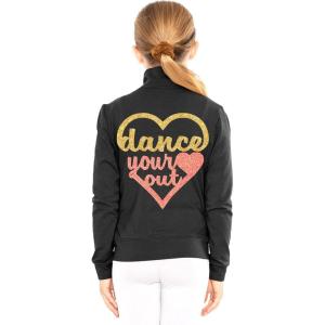 imageSTRETCH IS COMFORT Glitter  Live Love Dance  Mock Neck Jacket  Youth Sizes 416Dance Your Heart Out