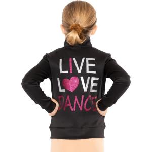 imageSTRETCH IS COMFORT Glitter  Live Love Dance  Mock Neck Jacket  Youth Sizes 416Live Love Dance