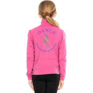 imageSTRETCH IS COMFORT Glitter  Live Love Dance  Mock Neck Jacket  Youth Sizes 416Raspberry Sparkle  Shine