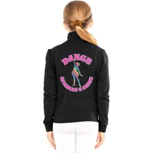 imageSTRETCH IS COMFORT Glitter  Live Love Dance  Mock Neck Jacket  Youth Sizes 416Sparkle  Shine