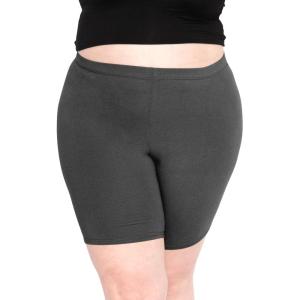 imageSTRETCH IS COMFORT Womens Plus Size Cotton Biker Shorts  Cotton  XLarge  7XCharcoal Gray