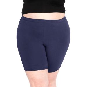 imageSTRETCH IS COMFORT Womens Plus Size Cotton Biker Shorts  Cotton  XLarge  7XNavy Blue