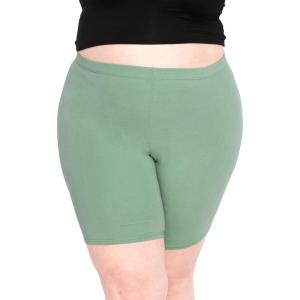 imageSTRETCH IS COMFORT Womens Plus Size Cotton Biker Shorts  Cotton  XLarge  7XSage Green