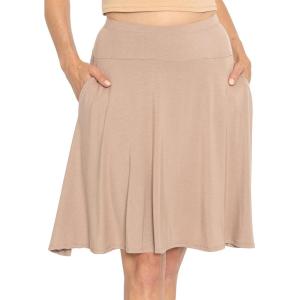 imageSTRETCH IS COMFORT Womens and Plus Knee Length and MIDI ALine Skirt wPocketsBeige