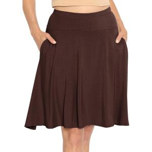 imageSTRETCH IS COMFORT Womens and Plus Knee Length and MIDI ALine Skirt wPocketsBrown