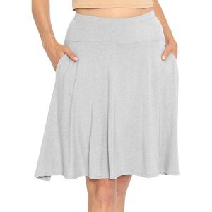 imageSTRETCH IS COMFORT Womens and Plus Knee Length and MIDI ALine Skirt wPocketsHeather Gray