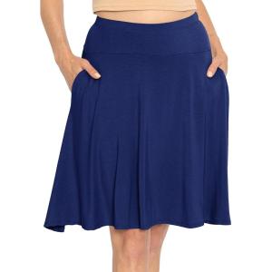 imageSTRETCH IS COMFORT Womens and Plus Knee Length and MIDI ALine Skirt wPocketsNavy Blue