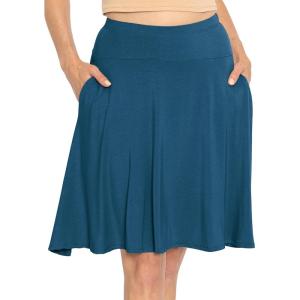 imageSTRETCH IS COMFORT Womens and Plus Knee Length and MIDI ALine Skirt wPocketsTeal