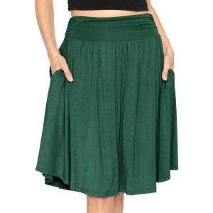 imageSTRETCH IS COMFORT Womens and Plus Size Scoop Hem Flare Mid Length Skirt with Pockets  S5XHunter Green