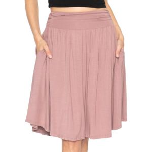 imageSTRETCH IS COMFORT Womens and Plus Size Scoop Hem Flare Mid Length Skirt with Pockets  S5XMauve