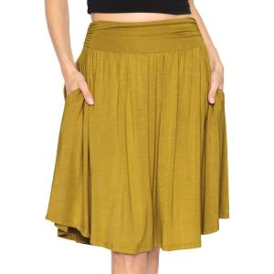 imageSTRETCH IS COMFORT Womens and Plus Size Scoop Hem Flare Mid Length Skirt with Pockets  S5XTea Leaf