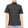 imageSTRETCH IS COMFORT Mens Cotton Mock Neck Short Sleeve ampamp Cuffed Long Sleeve TopBlack