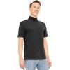 imageSTRETCH IS COMFORT Mens Cotton Mock Neck Short Sleeve ampamp Cuffed Long Sleeve TopBlack