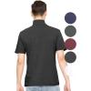 imageSTRETCH IS COMFORT Mens Cotton Mock Neck Short Sleeve ampamp Cuffed Long Sleeve TopBlack