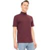 imageSTRETCH IS COMFORT Mens Cotton Mock Neck Short Sleeve ampamp Cuffed Long Sleeve TopBurgundy