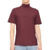 imageSTRETCH IS COMFORT Mens Cotton Mock Neck Short Sleeve ampamp Cuffed Long Sleeve TopBurgundy