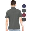 imageSTRETCH IS COMFORT Mens Cotton Mock Neck Short Sleeve ampamp Cuffed Long Sleeve TopCharcoal Gray
