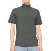 imageSTRETCH IS COMFORT Mens Cotton Mock Neck Short Sleeve ampamp Cuffed Long Sleeve TopCharcoal Gray
