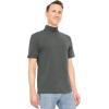 imageSTRETCH IS COMFORT Mens Cotton Mock Neck Short Sleeve ampamp Cuffed Long Sleeve TopCharcoal Gray