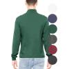 imageSTRETCH IS COMFORT Mens Cotton Mock Neck Short Sleeve ampamp Cuffed Long Sleeve TopHunter Green