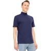 imageSTRETCH IS COMFORT Mens Cotton Mock Neck Short Sleeve ampamp Cuffed Long Sleeve TopNavy Blue