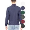 imageSTRETCH IS COMFORT Mens Cotton Mock Neck Short Sleeve ampamp Cuffed Long Sleeve TopNavy Blue