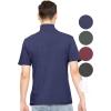imageSTRETCH IS COMFORT Mens Cotton Mock Neck Short Sleeve ampamp Cuffed Long Sleeve TopNavy Blue