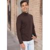 imageSTRETCH IS COMFORT Mens Oh So Soft Mock Neck Long Sleeve Shirt Perfect for Casual Wear Stylish Classic Fit  Small5XBrown